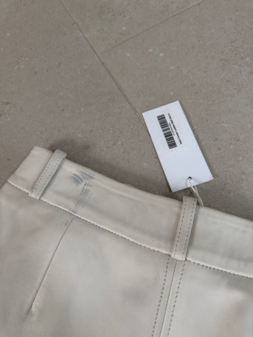 Reformation Cream Leather Midi Pencil Skirt - Picture 6 of 9